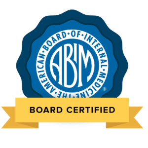 The American Board of Internal Medicine Board-Certified badge