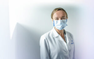 Dr. Erin McFadden with mask