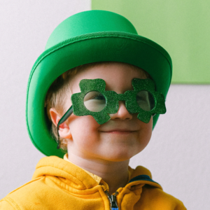 Child dressed up for St. Patrick's day