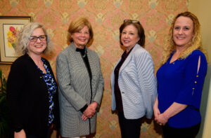 The Wright Center for Community Health was recently awarded a $3,500 grant by the Women in Philanthropy Initiative Fund of the Scranton Area Community Foundation in support of its Healthy MOMS program. Participating in the announcement at the Women in Philanthropy Quarterly Meeting and Reception at The Colonnade in Scranton, from left, are Marcella Garvin, case manager, Healthy MOMS; Rosemary Broderick, co-chair, Women in Philanthropy; Maria Kolcharno, director, addictions services, The Wright Center for Community Health; and Michele Coyle, case manager, Healthy MOMS. 
