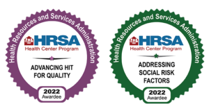 HRSA Badge awarded to the Wright Center