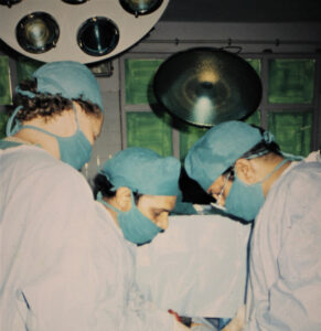 Dr. Douglas Klamp, left, assists doctors during an operation at a charity hospital in Agra, India, in 1991 as part of a program for the U.S. Medical Aid Foundation. Dr. Klamp recently added the additional role of physician chair of resident and fellow talent acquisition to help recruit top-quality medical school graduates for The Wright Center’s eight residency and fellowship programs.