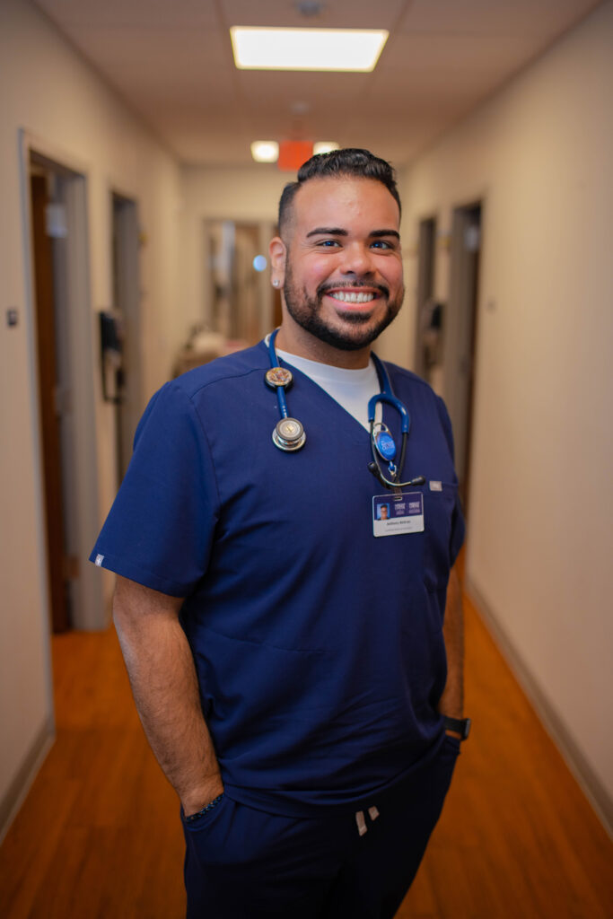 To break down language barriers, Scranton resident Anthony Beltran serves as a medical
interpreter for patients of The Wright Center for Community Health, including certain users of
its mobile medical and dental vehicle. Beltran is a certified medical assistant II and the site
coordinator for the vehicle, called Driving Better Health.
