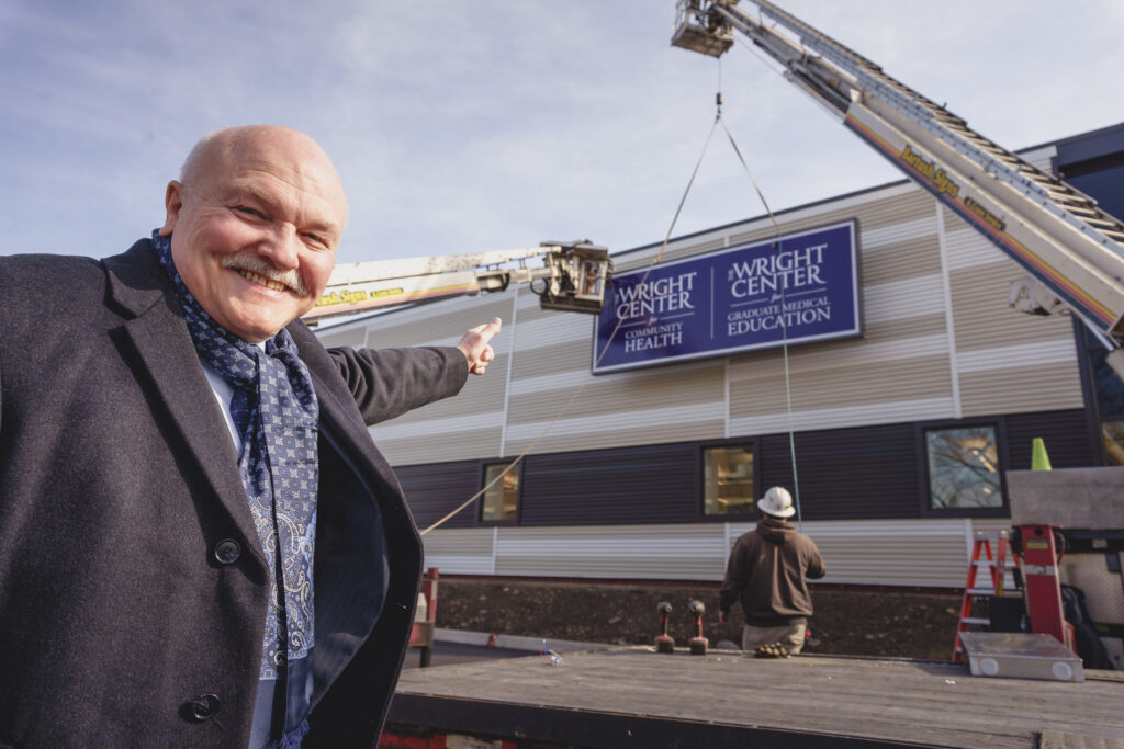 Gerard Geoffroy in front of The Wright Center Scranton Practice