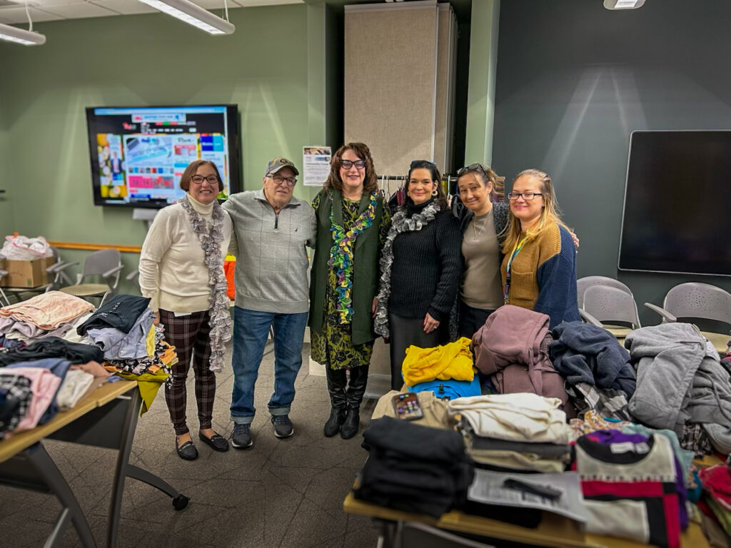 Wright Center employees at a clothing closet event