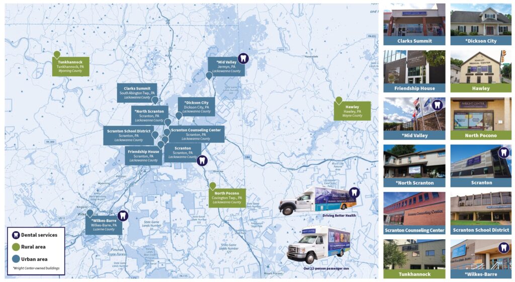 The Wright Center location map