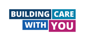 Building Care logo with blue and red