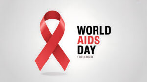 A red world aids day ribbon