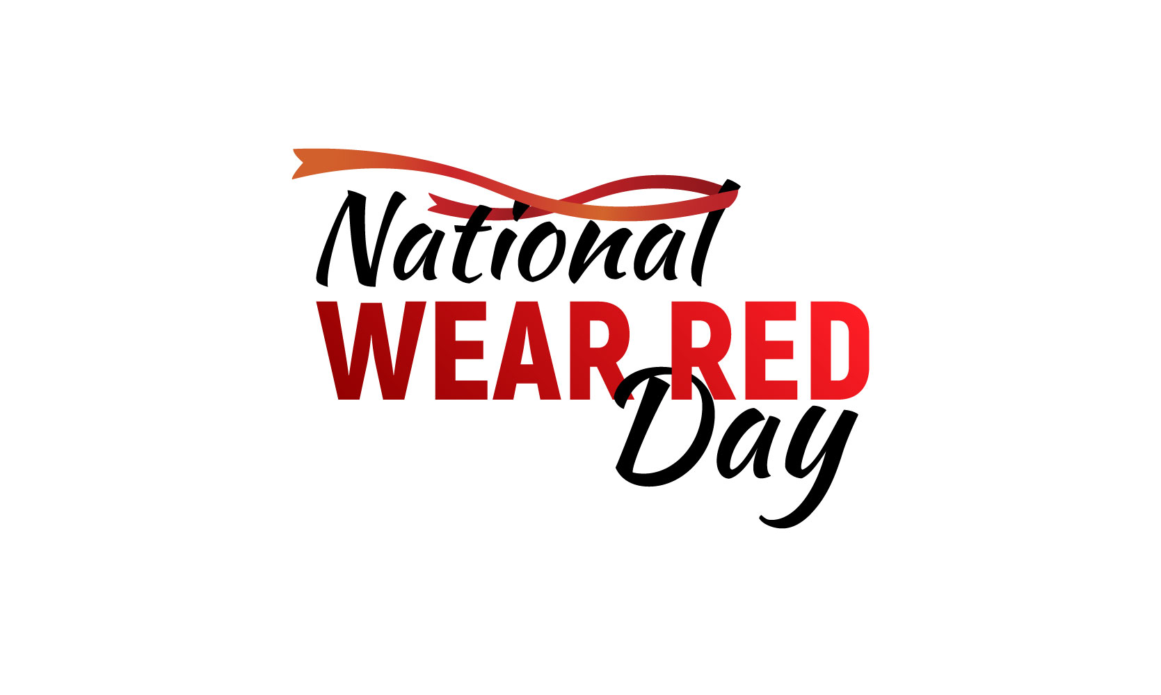 National wear red day isolated on white background.