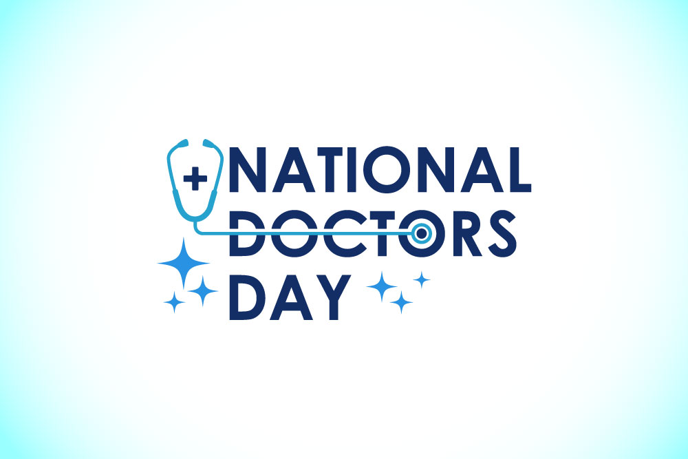 National doctors day text graphic