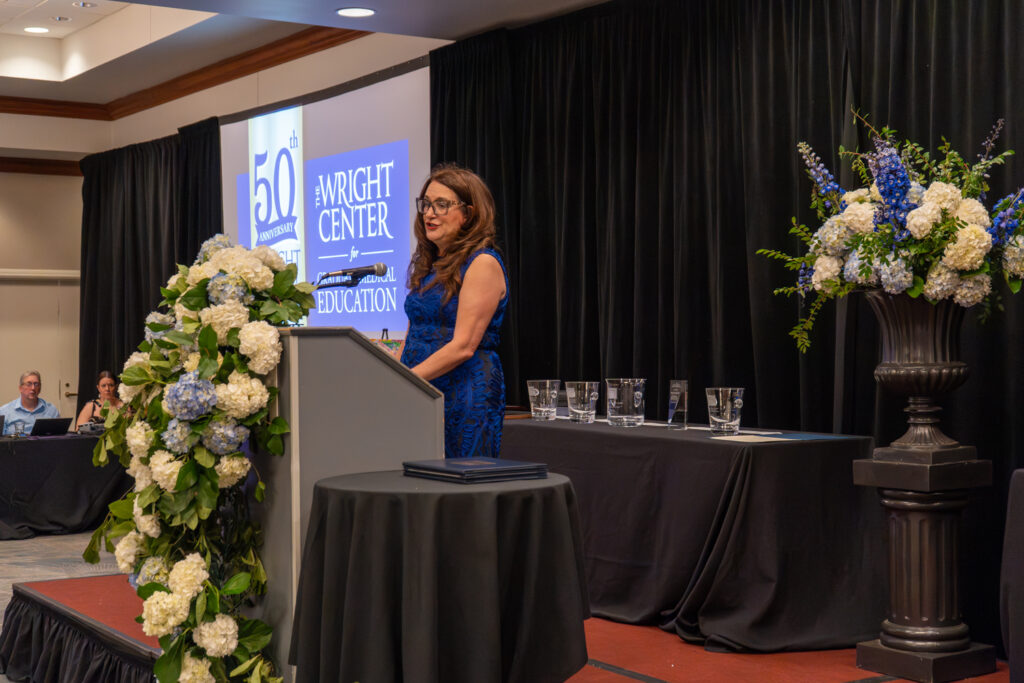Dr. Linda Thomas-Hemak, president and CEO of The Wright Centers for Community Health and Graduate Medical Education, addresses the Class of 2026 on Saturday, June 20, at Hilton Scranton and Conference Center