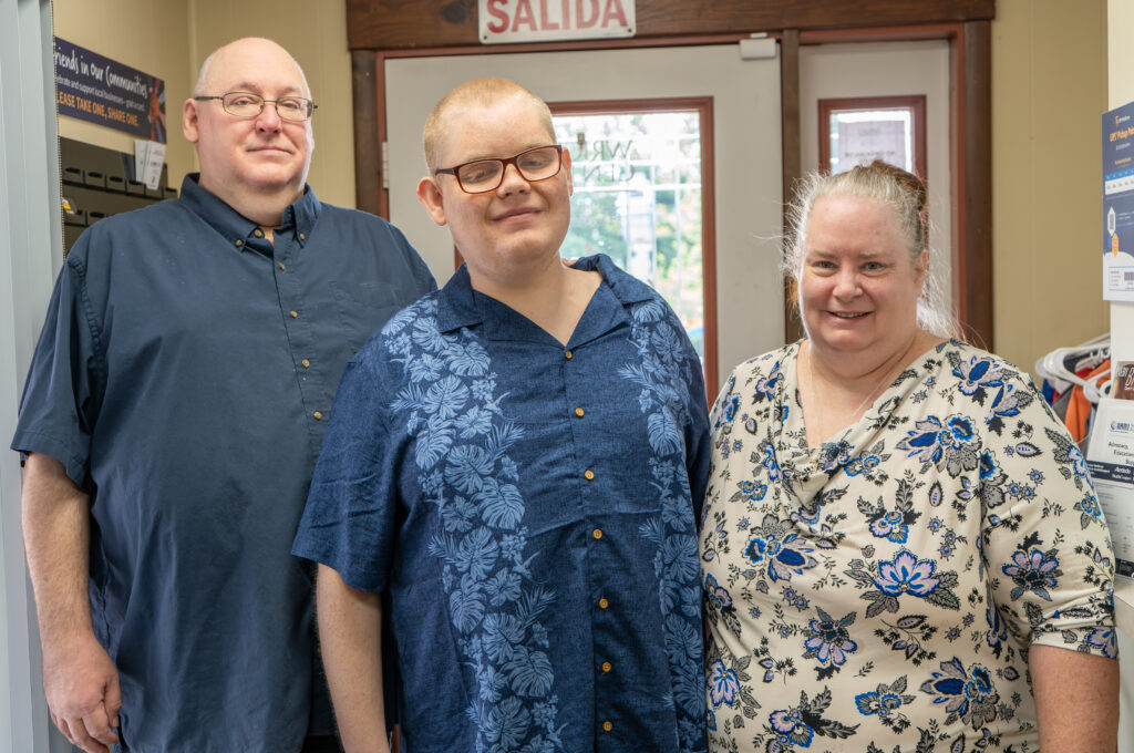 From left, father William Gallagher, son Patrick Gallagher, and mother Roxane Gallagher at The Wright Center for Community Health North Scranton.
