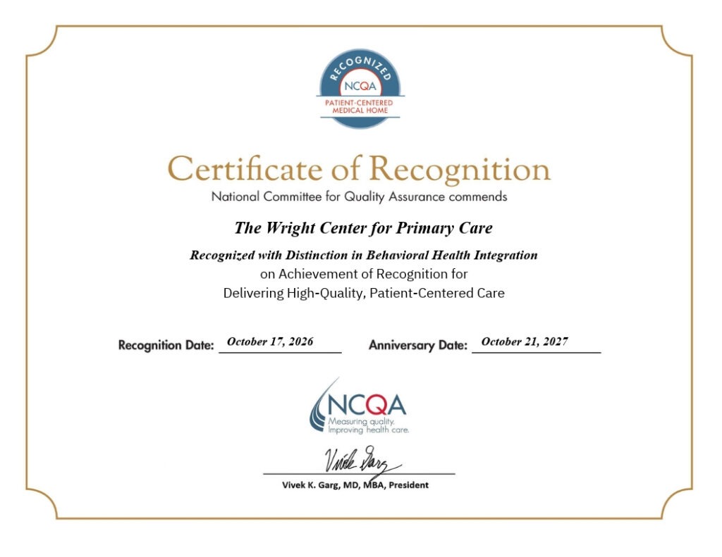 NCQA certificate -behavioral health