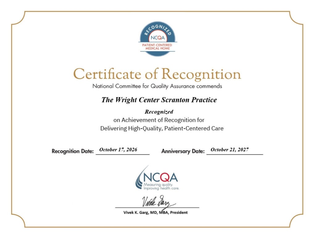 NCQA certificate - Scranton